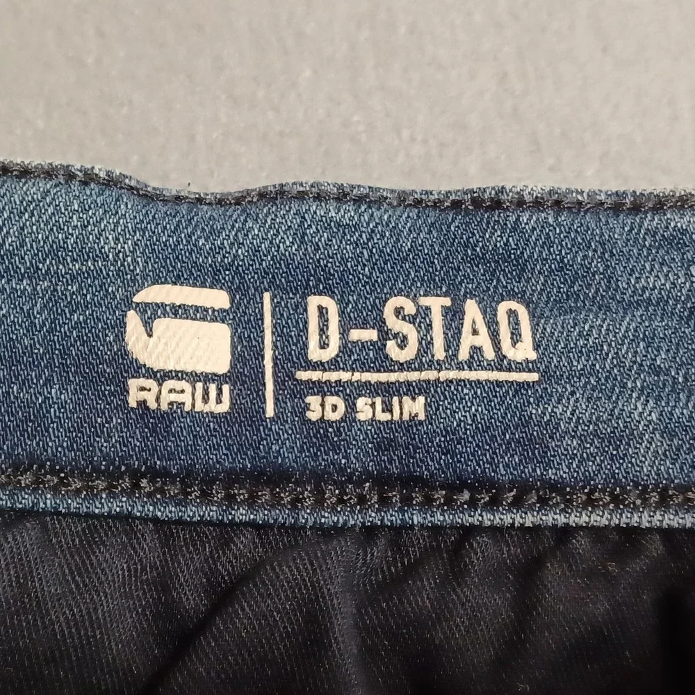 G-Star Raw D-Staq 3D Slim Jeans Mens 30x32 Blue Denim D05385-C051-C606